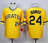 Pittsburgh Pirates #24 Barry Bonds Mitchell And Ness Yellow Throwback Stitched MLB Jerseys Sanguo,baseball caps,new era cap wholesale,wholesale hats
